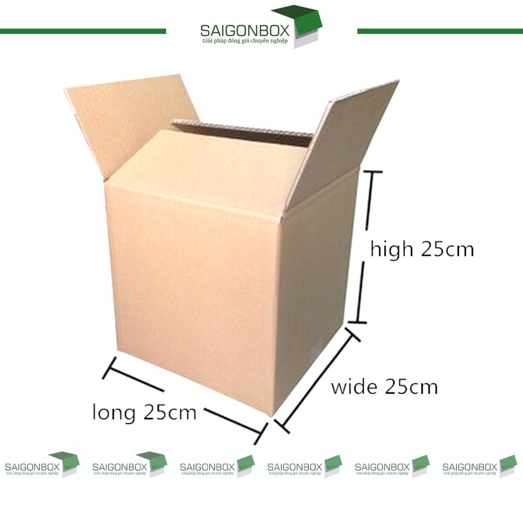 Combo 10 thùng hộp carton size 25x25x25 cm để đóng gói hàng hóa