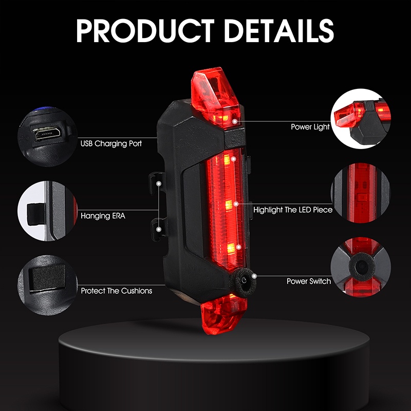 Đèn đuôi xe đạp WEST BIKING sạc usb chống thấm nước có thể gấp gọn tiện lợi