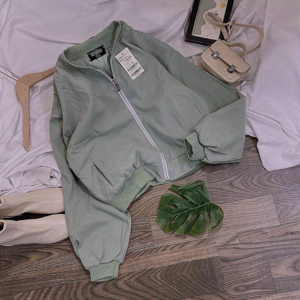 Áo Khoác Bomber Da Lộn Mịn Đẹp Form Nữ 2 Lớp Chắc Chắn