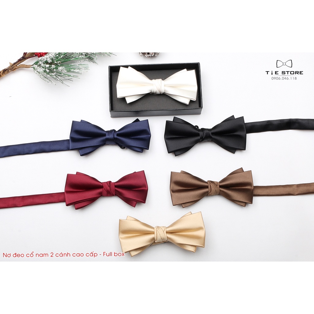 Nơ Đeo Cổ Nam - Nơ Cánh Nhọn - Nơ cao cấp màu đen