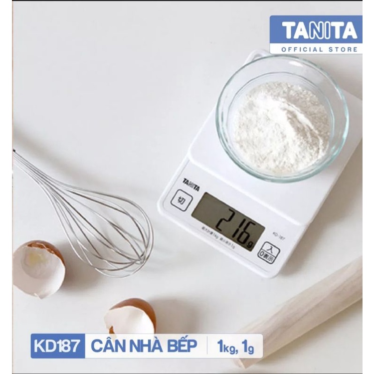 CÂN ĐIỆN TỬ NHÀ BẾP Tanita KD187 (Cân tối đa 1kg/1g) . Cân điện tử tiểu ly KD-187