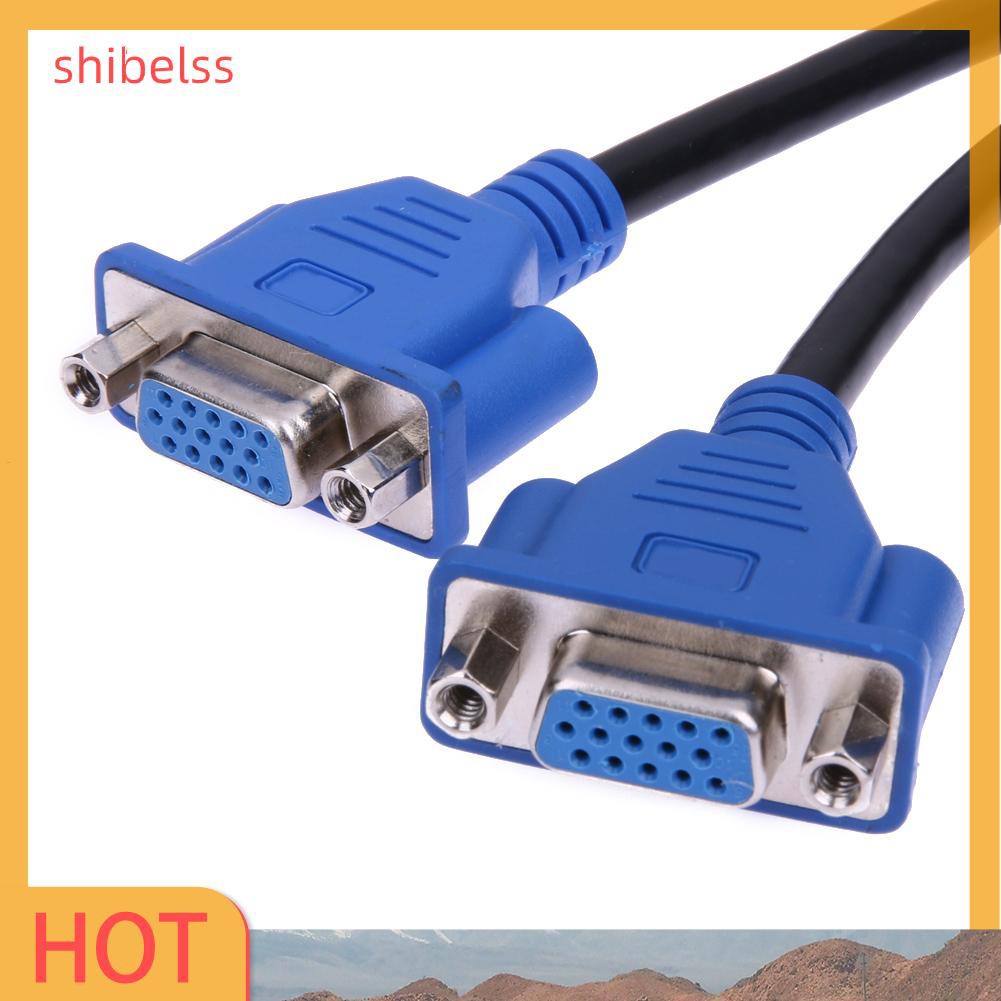 Shibelss DMS-59 Pin Male to 2 VGA 15 Pin Female Splitter Adapter Cable