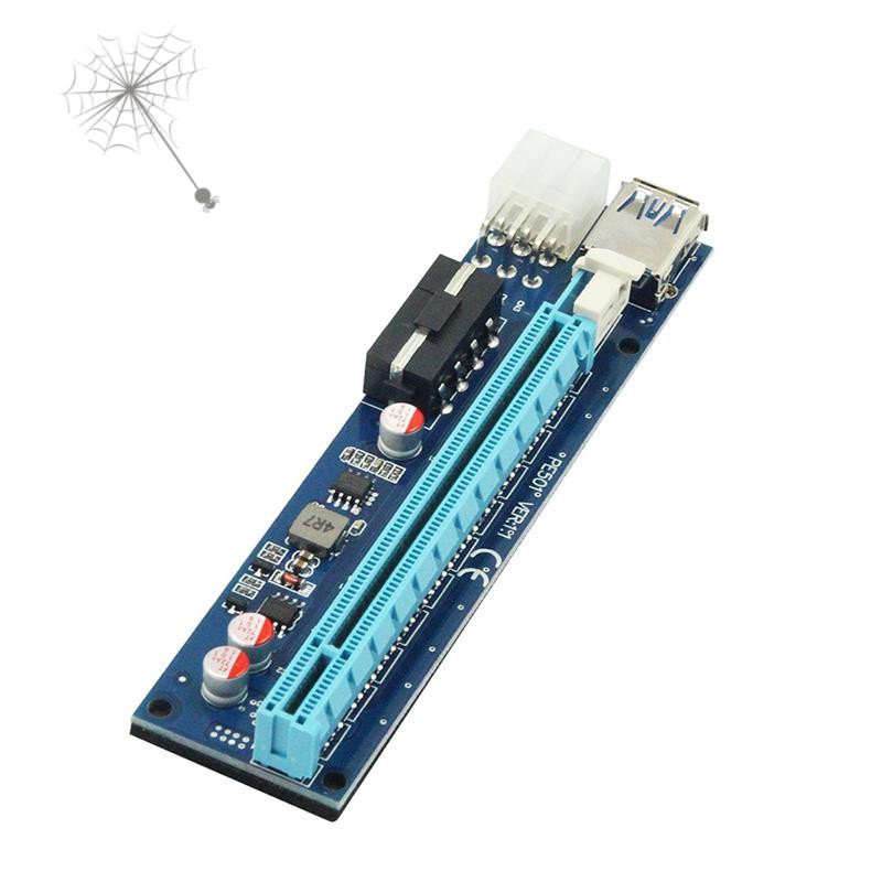 Card Chuyển Đổi Pci-E 1x Sang 16x 30cm Usb 3.0 Sata Sang 4pin + 6pin Cho Btc Mining Miner Riser