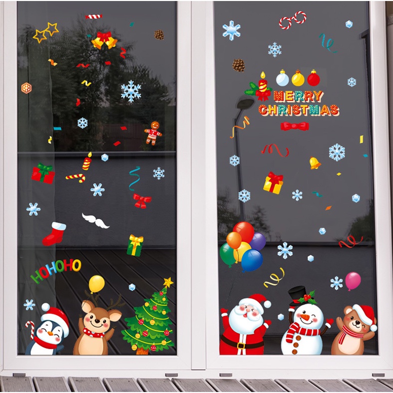 Decal dán tường Noel Hít Tĩnh Điện không Dơ Kính - Chào đón Giáng sinh cùng các bạn