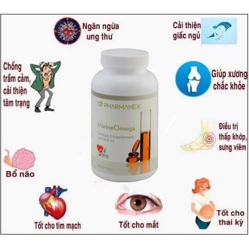 Omega 3 Viên Uống tăng cường Cho Da Marine Omega tim và tuần hoàn não tăng cường sinh lí nam
