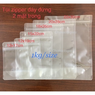 {1kg/size} Túi zipper đáy đứng 2 mặt trong (có sẵn đủ size - sp y hình)