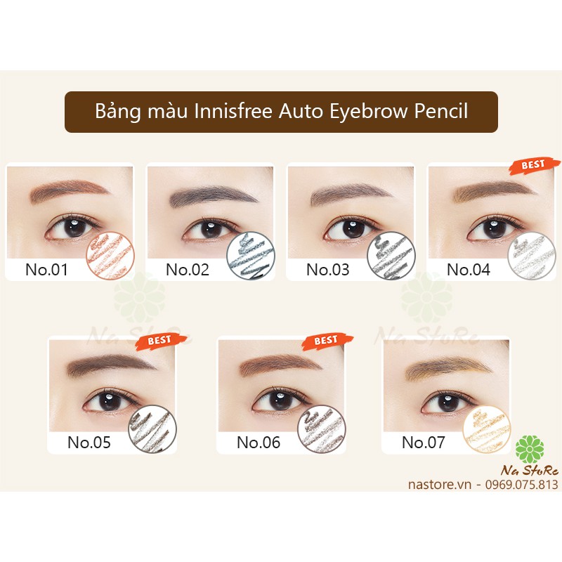 CHÌ KẺ MÀY 2 ĐẦU INNISFREE AUTO EYEBROW PENCIL MẪU ĐEN