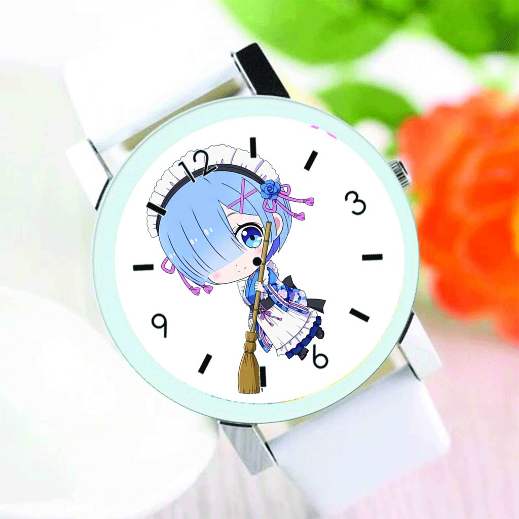 Đồng hồ đeo tay nam nữ in hình RE:ZERO Bắt Đầu Lại Ở Thế Giới Khác anime chibi thời trang dễ thương độc đáo