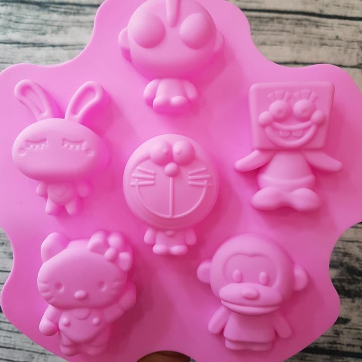HCM - Khuôn silicon hình Doremon Kitty siêu nhân Điện Quang làm rau câu pudding, bánh nướng