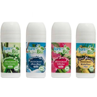 Lăn khử mùi hữu cơ Hoa hồng/ Bạc hà/ Zen Sensation/ Vani/ Frozen hiệu Born to Bio 75ml
