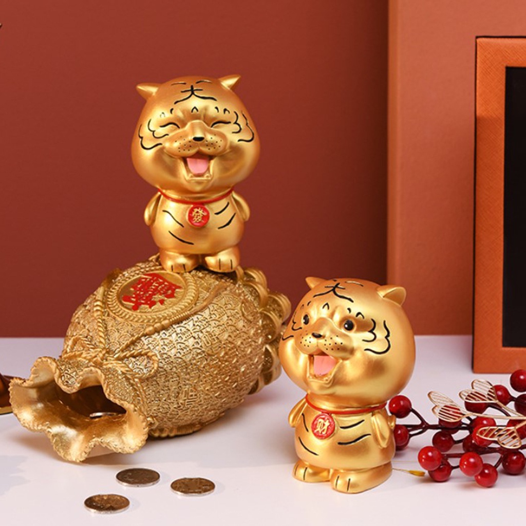Giá đỡ hình dáng chú hổ vàng để đồ khô/ trang trí nhà cửa dịp tết