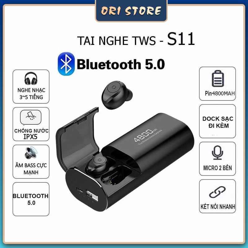 Tai nghe Bluetooth S11 Tai Nghe Không Dây F9 Cho Iphone 12 Samsung Oppo Tặng Giá Đỡ Điện Thoại