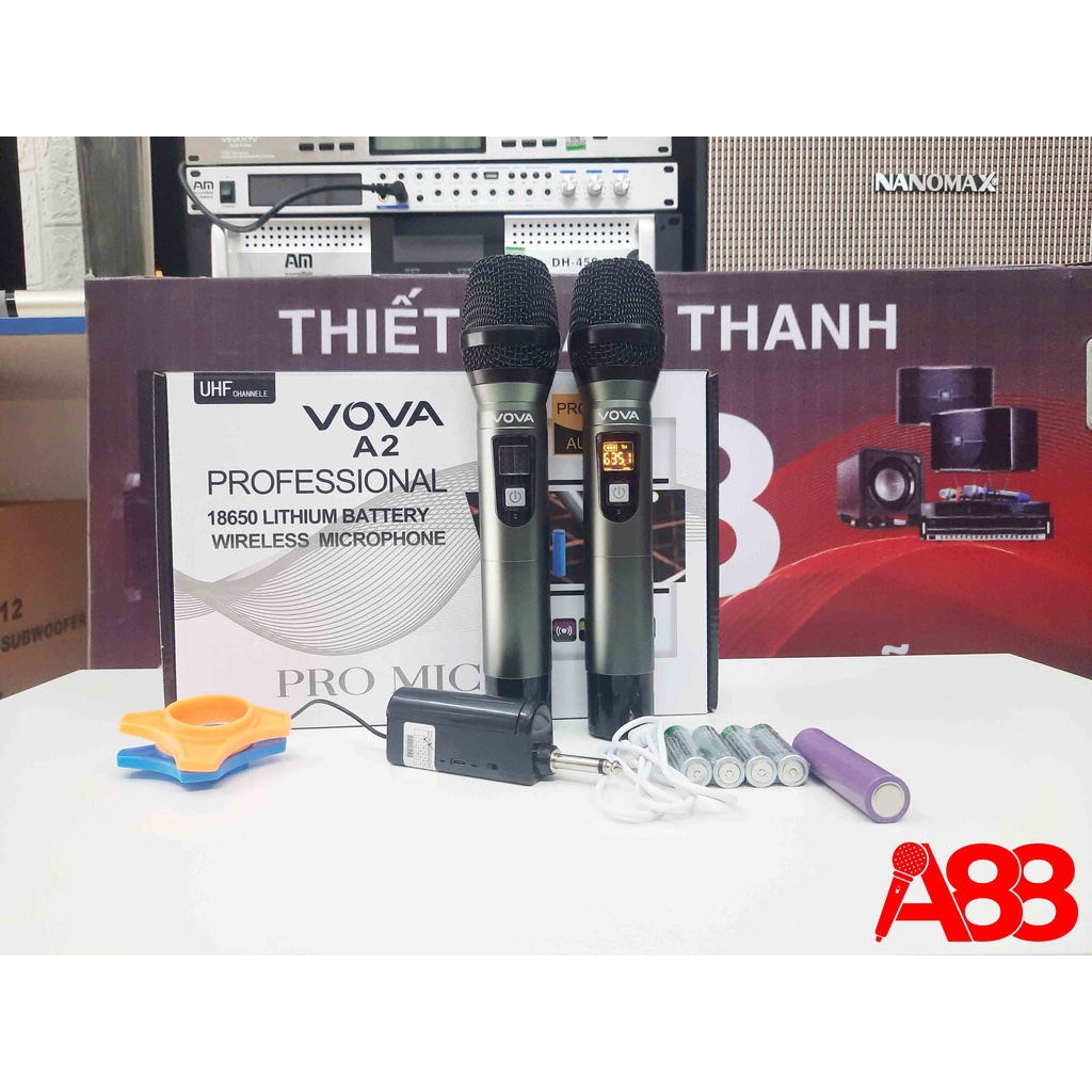 Micro karaoke không dây cao cấp VOVA A2 - Chất âm cực ấm, nhạy - Hàng chính hãng - Bảo hành 12 Tháng