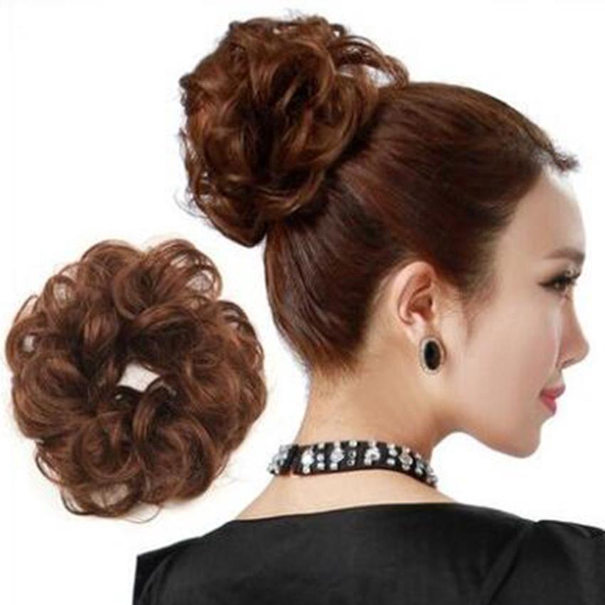 Búi tóc giả uốn xoăn thời trang dành cho nữ