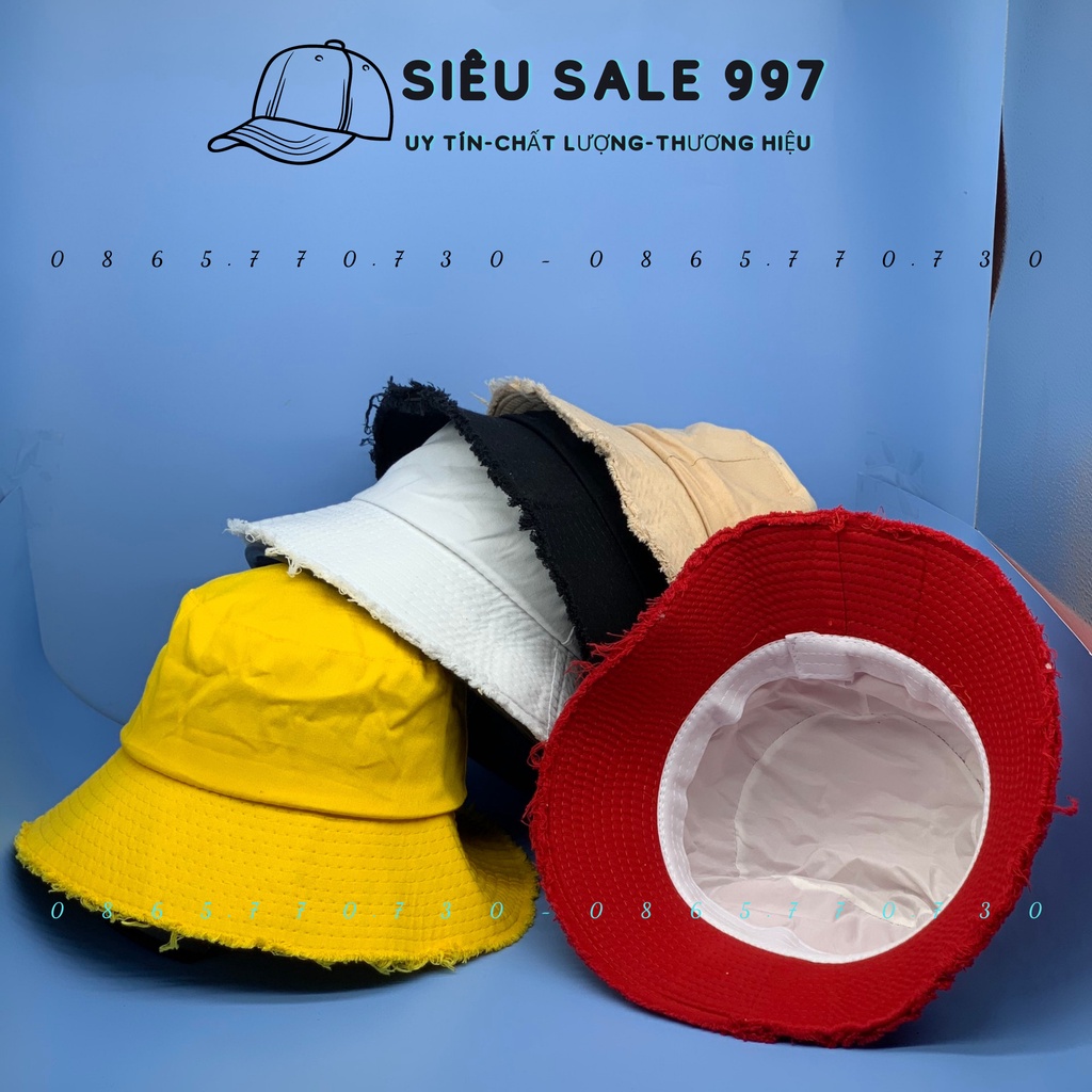 MŨ BUCKET VIỀN RÁCH TUA CÁ TÍNH THỜI TRANG NAM NỮ