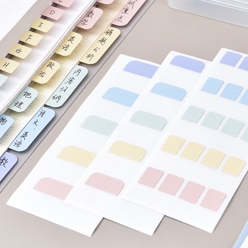 Giấy Note Ghi Chú Đánh Dấu Trang Giấy Phân Trang Dạng Dài Màu Pastel Nhẹ Nhàng Trong Suốt - 21537