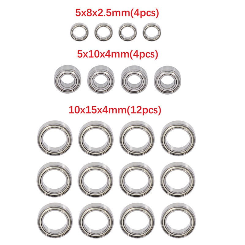Set 20 Vòng Bi BE001 BE002 BE003 Cho JLB Racing CHEETAH 11101 21101 J3 Speed 1/10