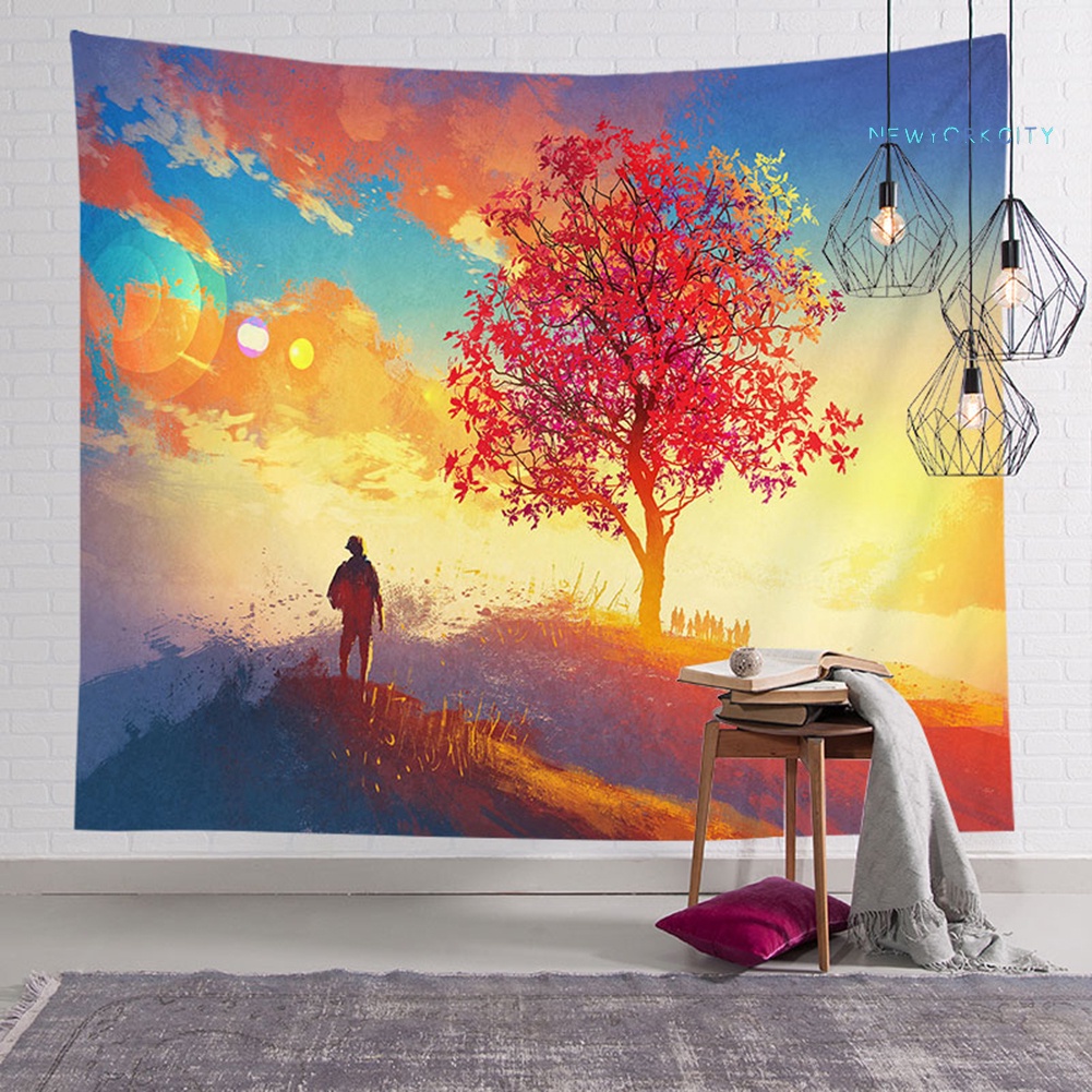 Thảm Treo Tường Họa Tiết Cây Xanh / Bong Bóng Màu Sắc Tươi Sáng Trang Trí Phông Nền