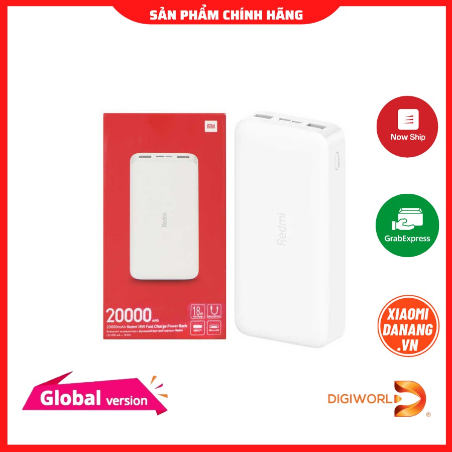 PIN SẠC DỰ PHÒNG REDMI 20000MAH BẢN QUỐC TẾ HÀNG DIGIWORLD BH 12 THÁNG