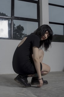 HEART-CUT LITTLE BLACK DRESS