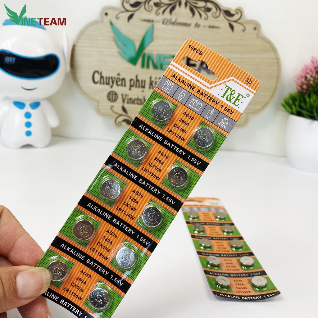 1 vỉ 10 viên pin cúc áo 1.5V AG10 / LR1130W / 389A / CX189 Alkaline Battery -dc4776