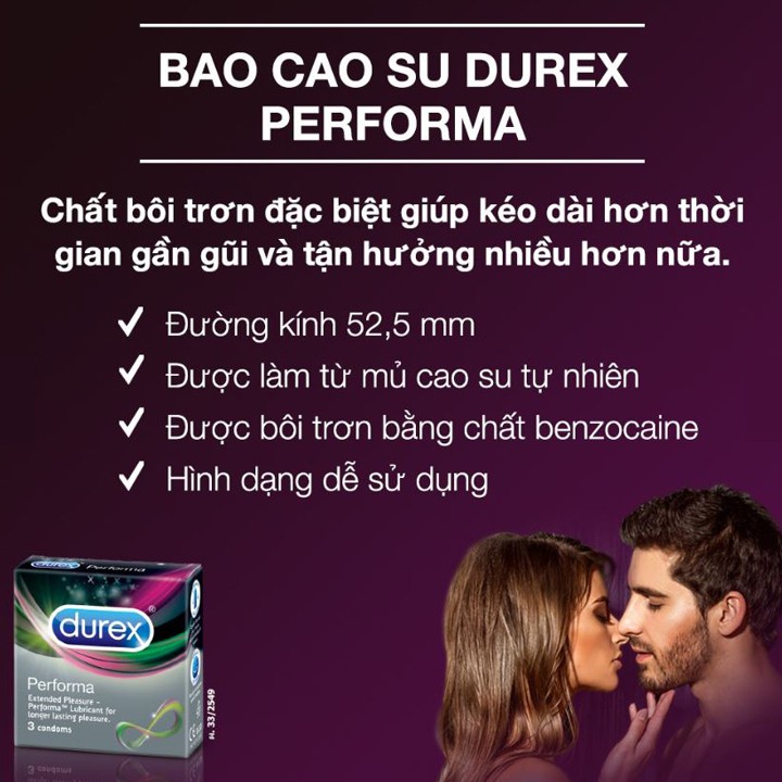 [ CAM KẾT CHÍNH HÃNG ] Gel Bôi Trơn Âm Đạo Durex K-Y Jelly 50g - 2 Hộp Bao Cao Su Durex Performa Chống Xuất Tinh Sớm