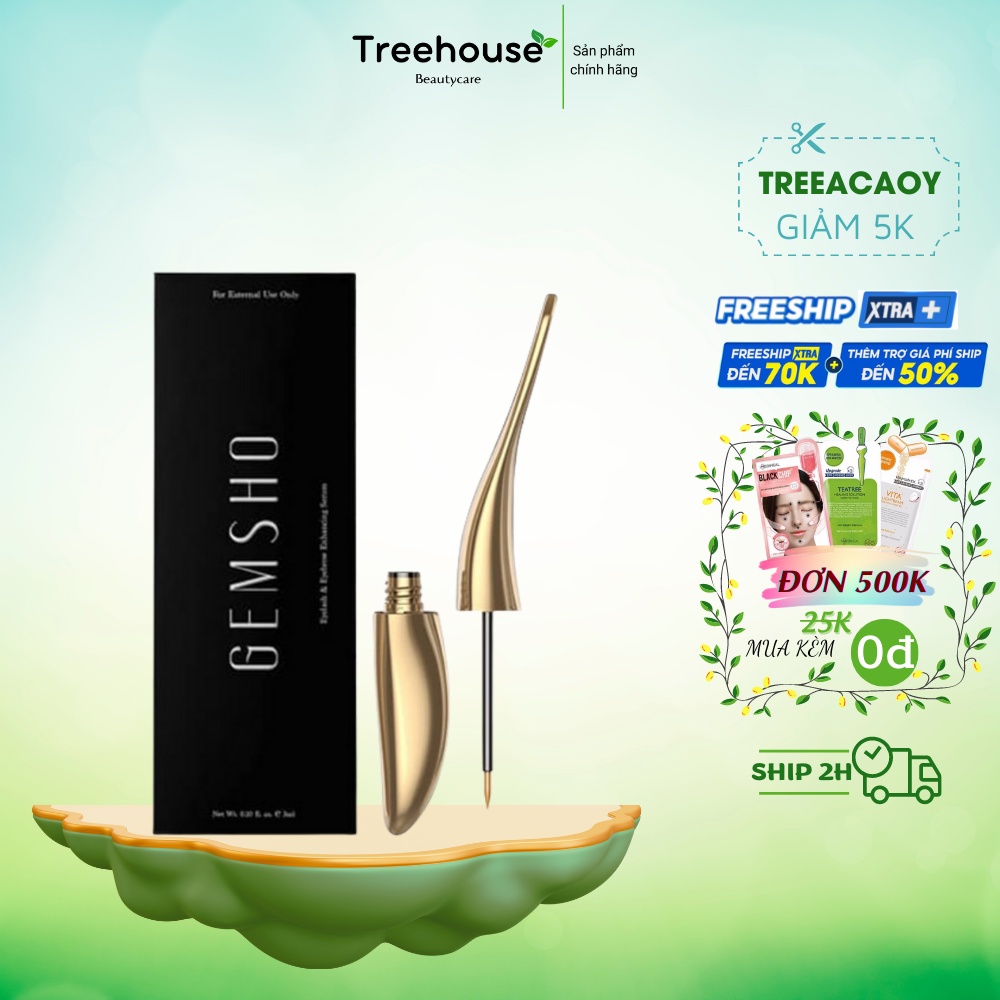 Serum dưỡng mi Gemsho Kích Thích Mi Mọc Cực Nhanh, Ngăn Gãy Rụng TREEHOUSE SHOP