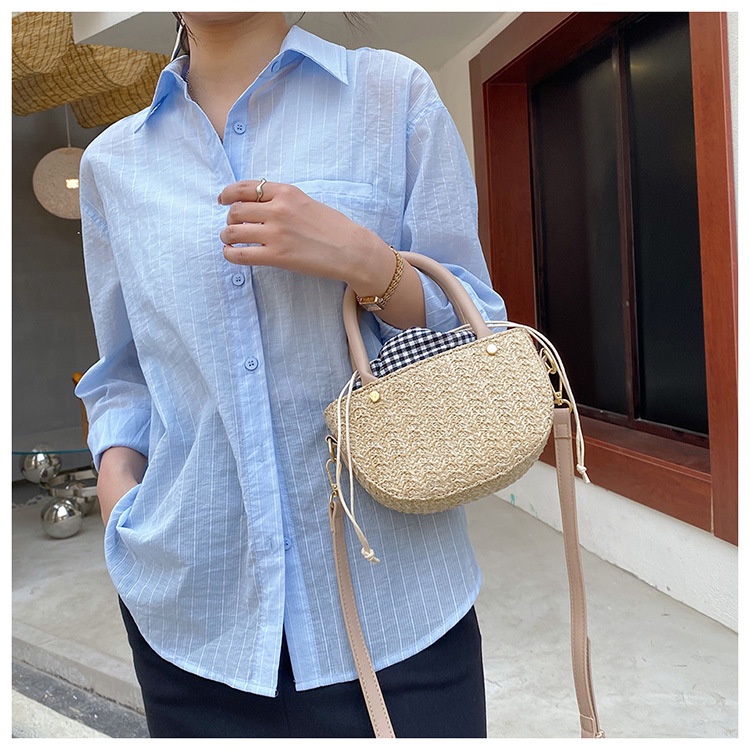 Túi đeo vai IELGY đan cói đựng điện thoại di động phong cách trẻ trung ngọt ngào cho nữ