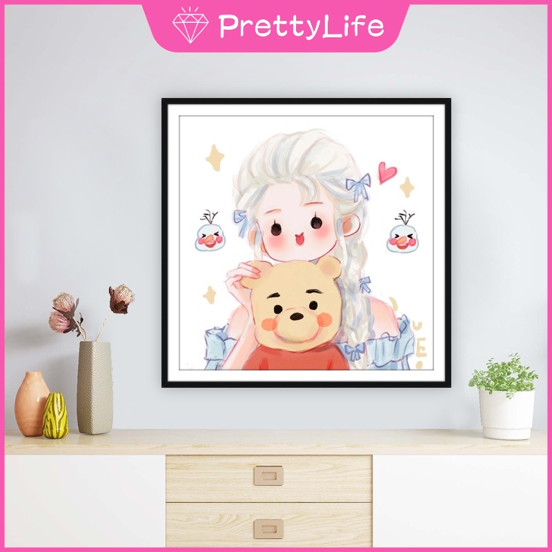 Bộ Tranh Đính Đá 5D Tự Làm Hình Nhân Vật Disney 30x30cm