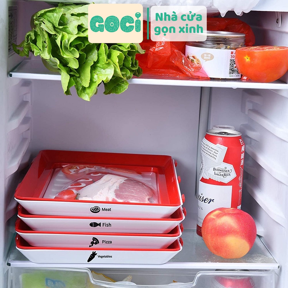 Hộp Đựng Thực Phẩm Có Nắp Đậy GOCI Kháng Khuẩn Khay Đựng Thức Ăn Bảo Quản Đồ Ăn