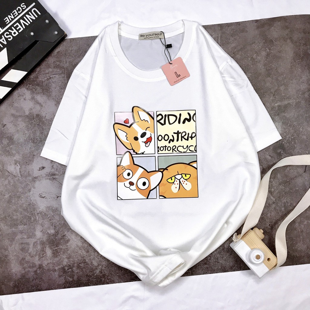 [HÌNH THẬT TỰ CHỤP] - Áo thun tay ngắn Be Yourself unisex size M L XL - CHÓ CORGI