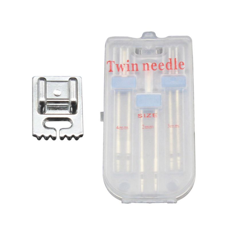 Sét 3 chiếc kim đôi cỡ 2mm, 3mm, 4mm dùng cho máy may gia đình, chưa bao gồm chân vịt.