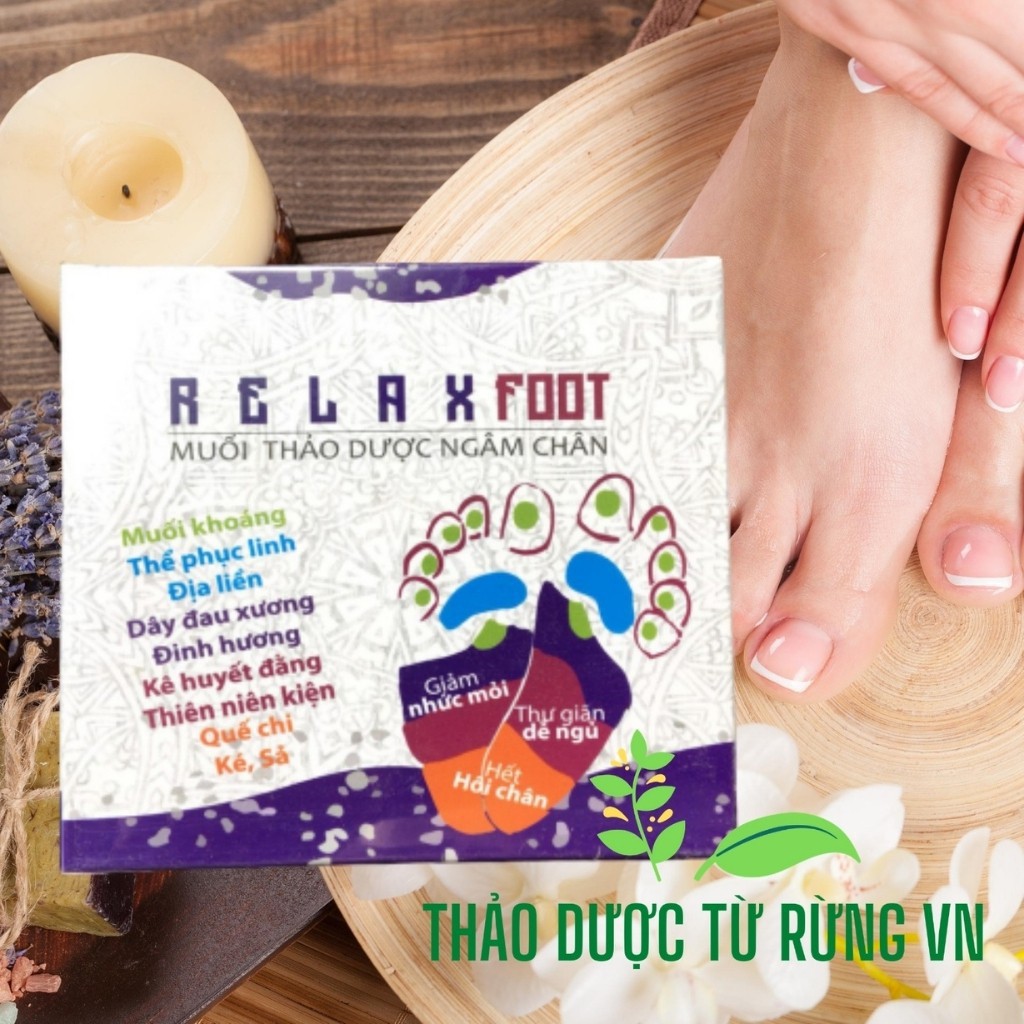 Muối Thảo Dược RELAX FOOTS Giảm Nhức Mỏi Hết Hôi Chân Thảo Dược Từ Rừng VN