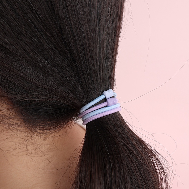 Dây Buộc Tóc Co Giãn Hình Trái Tim Đơn Giản Thời Trang Cho Nữ