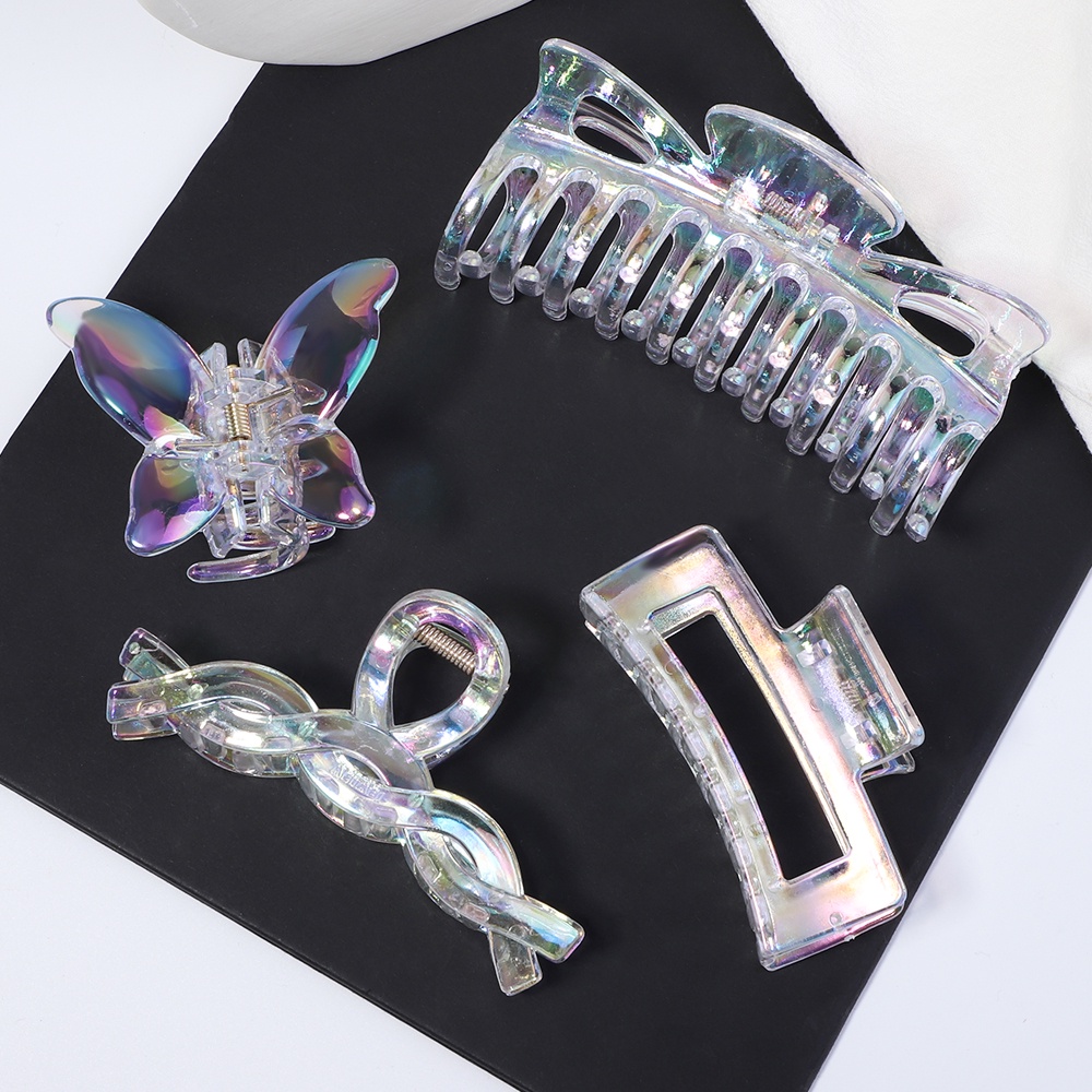 Kẹp tóc càng cua KIDSBOWS trong suốt nhiều màu hình học cho nữ