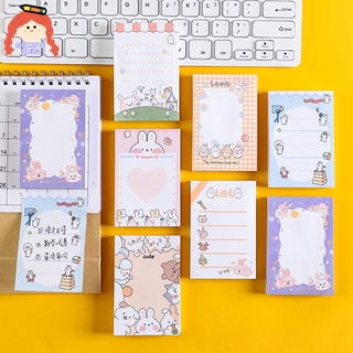Set 100 Giấy Ghi Chú Hình Thỏ Dễ Thương Tiện Dụng Kích Thước 9cm X 6cm