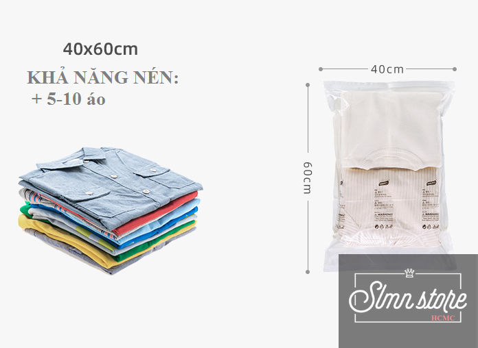 Túi Hút Chân Không  Dùng Tay Ép Siêu Nhanh đựng quần áo, chăn màn , đơn giản, dễ sử dụng. SD3-BichCK
