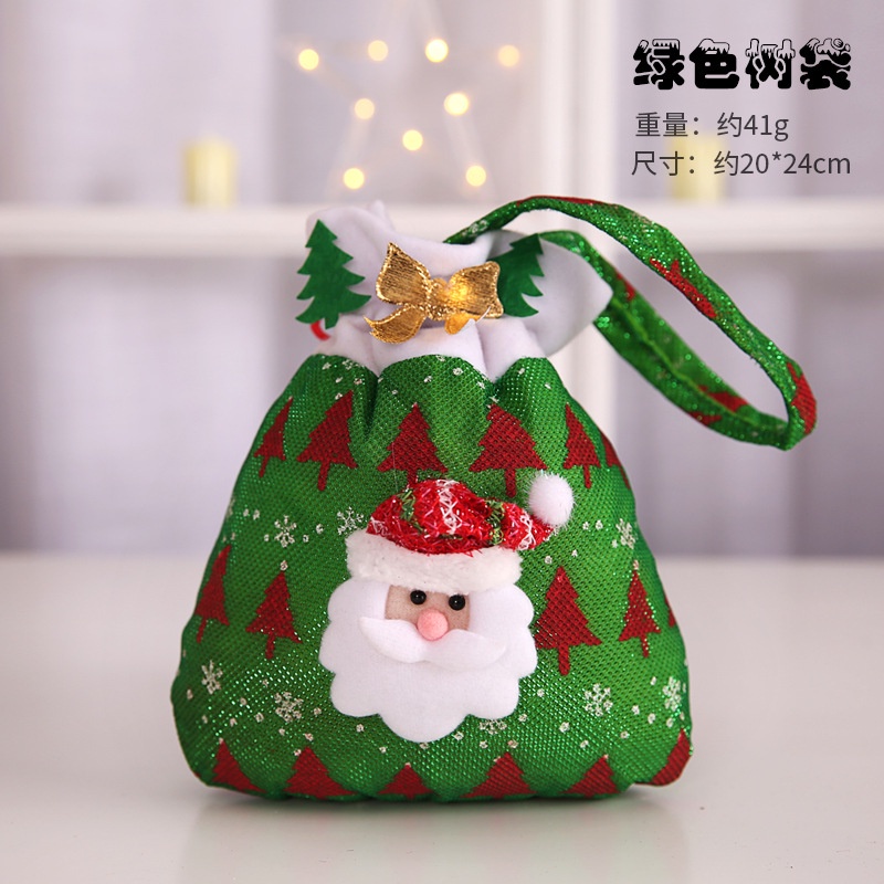 [Hàng Mới Về] Túi Dây Rút Đựng Kẹo Giáng Sinh / Quà Giáng Sinh Cỡ Lớn Hình Người Tuyết Hoạt Hình Sáng Tạo
