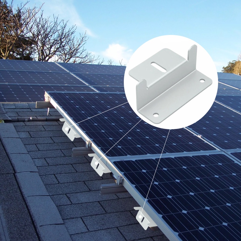 Bộ 8 Giá Đỡ Tấm Pin Năng Lượng Mặt Trời Hình Chữ Z Kèm Đai Ốc Và Bu Lông Bằng Hợp Kim Nhôm