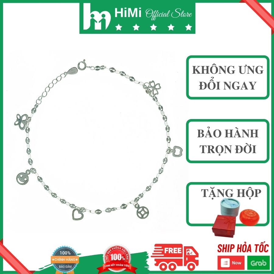 Lắc chân nữ bạc 925 cao cấp HIMI bạc thật đẹp kiểu chuỗi bi LC035 - BẠC HIỂU MINH