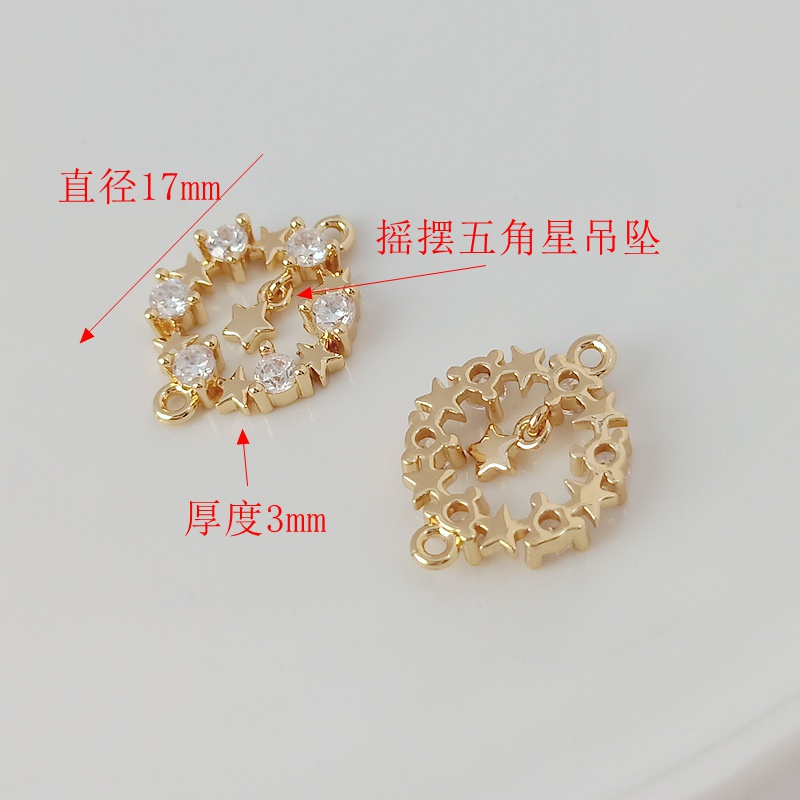 Dây Nối Vòng Tay/Vòng cổ Bằng Đồng 14K Đính Đá zircon Hình Ngôi Sao Năm Cánh