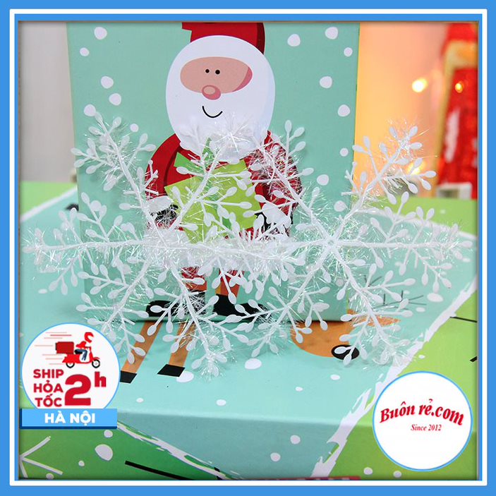 Set 3 Bông Hoa Tuyết Trắng Trang Trí Cây Thông Noel lấp lánh - Bông tuyết dán tường trang trí mùa Giáng Sinh 01512