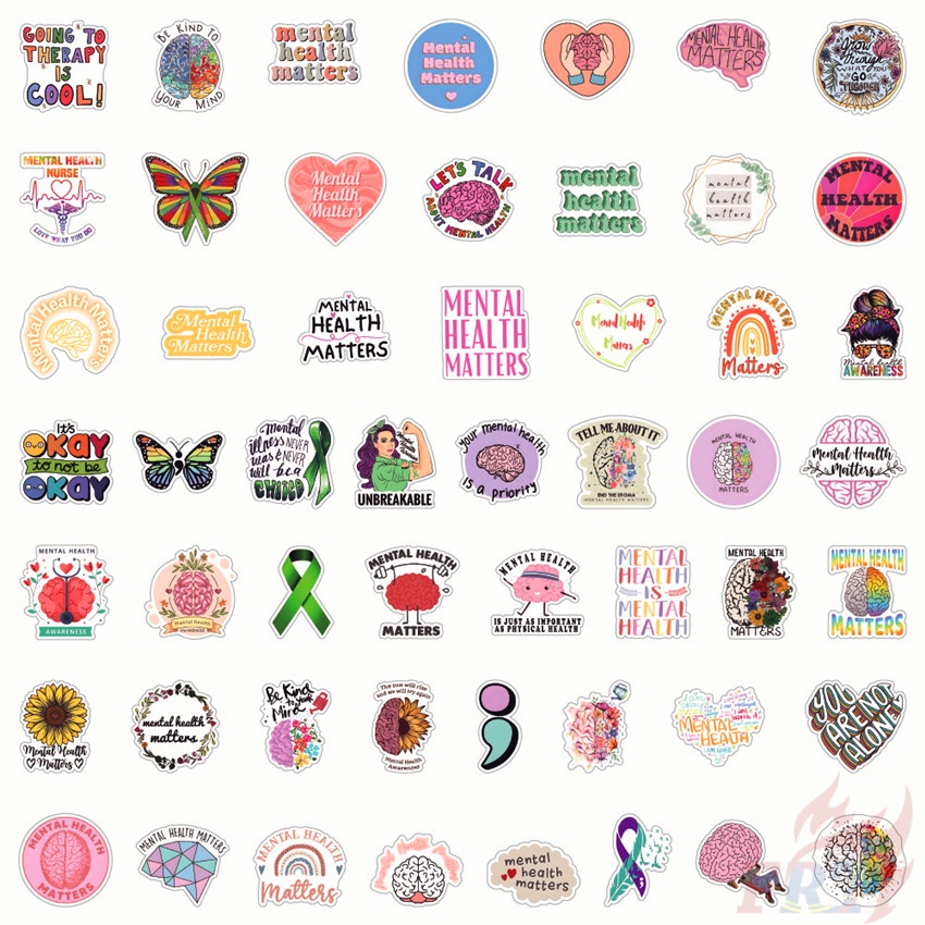 Bộ 100 Cái/Bộ ❉ Miếng Dán Nhận Thức Sức Khỏe Tâm Thần Slang Series A ❉ Miếng Dán Trang Trí Vali Laptop Ván Trượt DIY Thời Trang