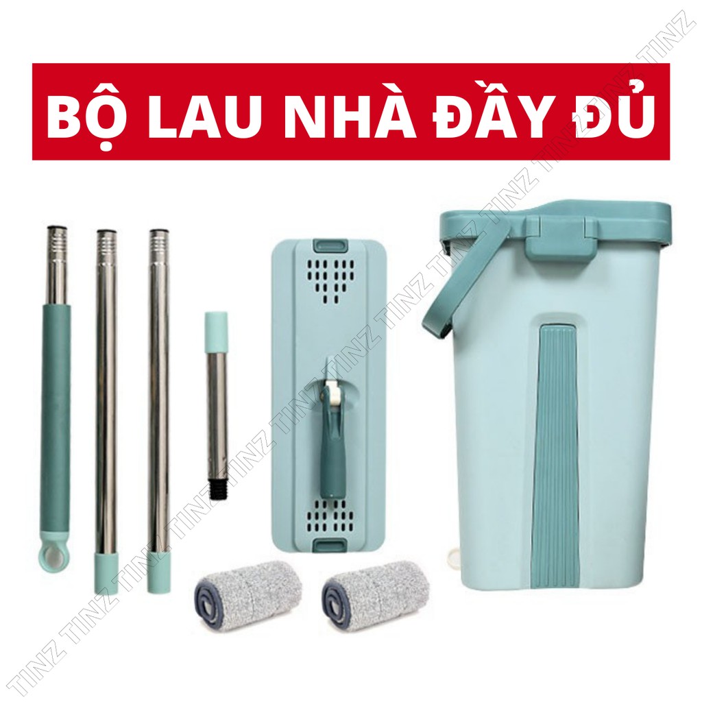 Cây lau nhà, bộ chổi lau nhà tự vắt thông minh 2 ngăn 360 độ TINZ|Mã Sdoc