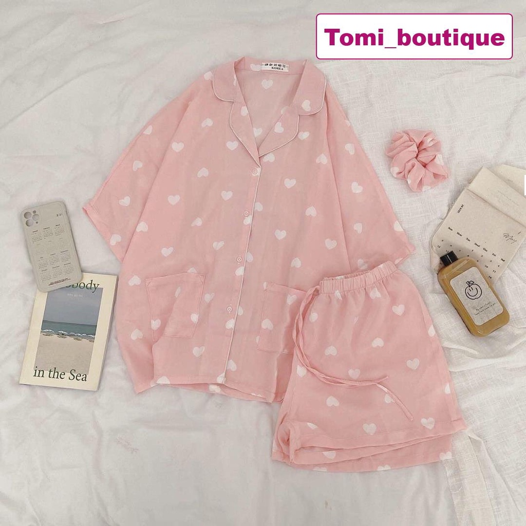 Bộ đồ ngủ Pyjama hình, cánh dơi lụa satin mịn mướt, hàng loại 1- Tomi boutique | BigBuy360 - bigbuy360.vn