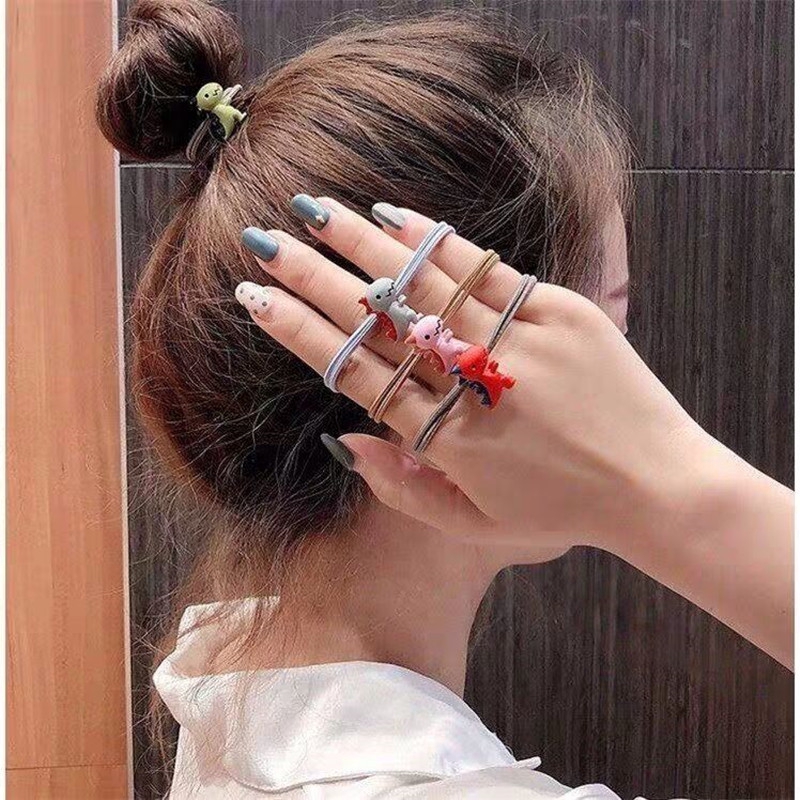 Dây buộc tóc cao su hình khủng long nhỏ dễ thương đơn giản cho bé gái