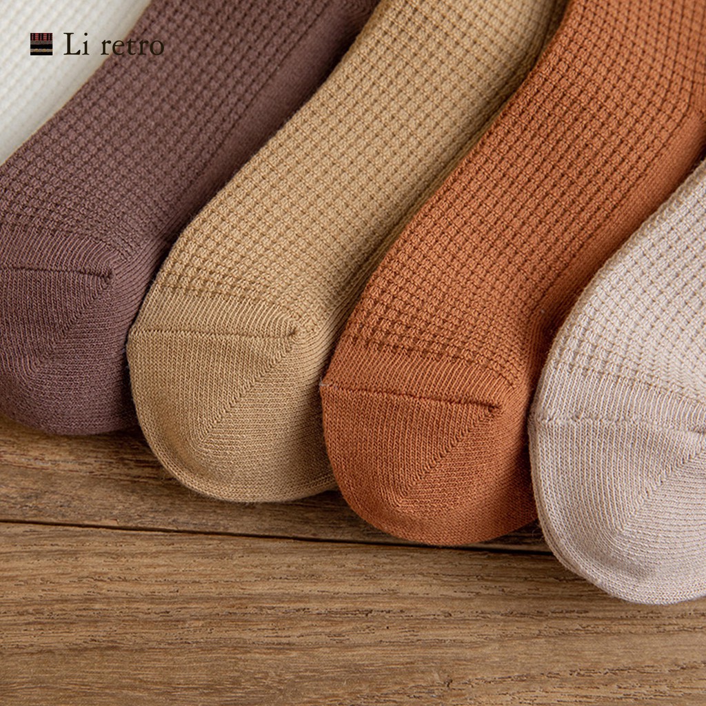 Tất vớ nữ cotton cổ bèo vintage - Tất cotton thấm hút mồ hôi và kháng khuẩn - Tất vớ Li retro