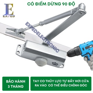 Tay co thủy lực, cùi chỏ đóng cửa Okwan thương hiệu nhật bản chịu lực cửa 40-60kg có điểm dừng 90 độ