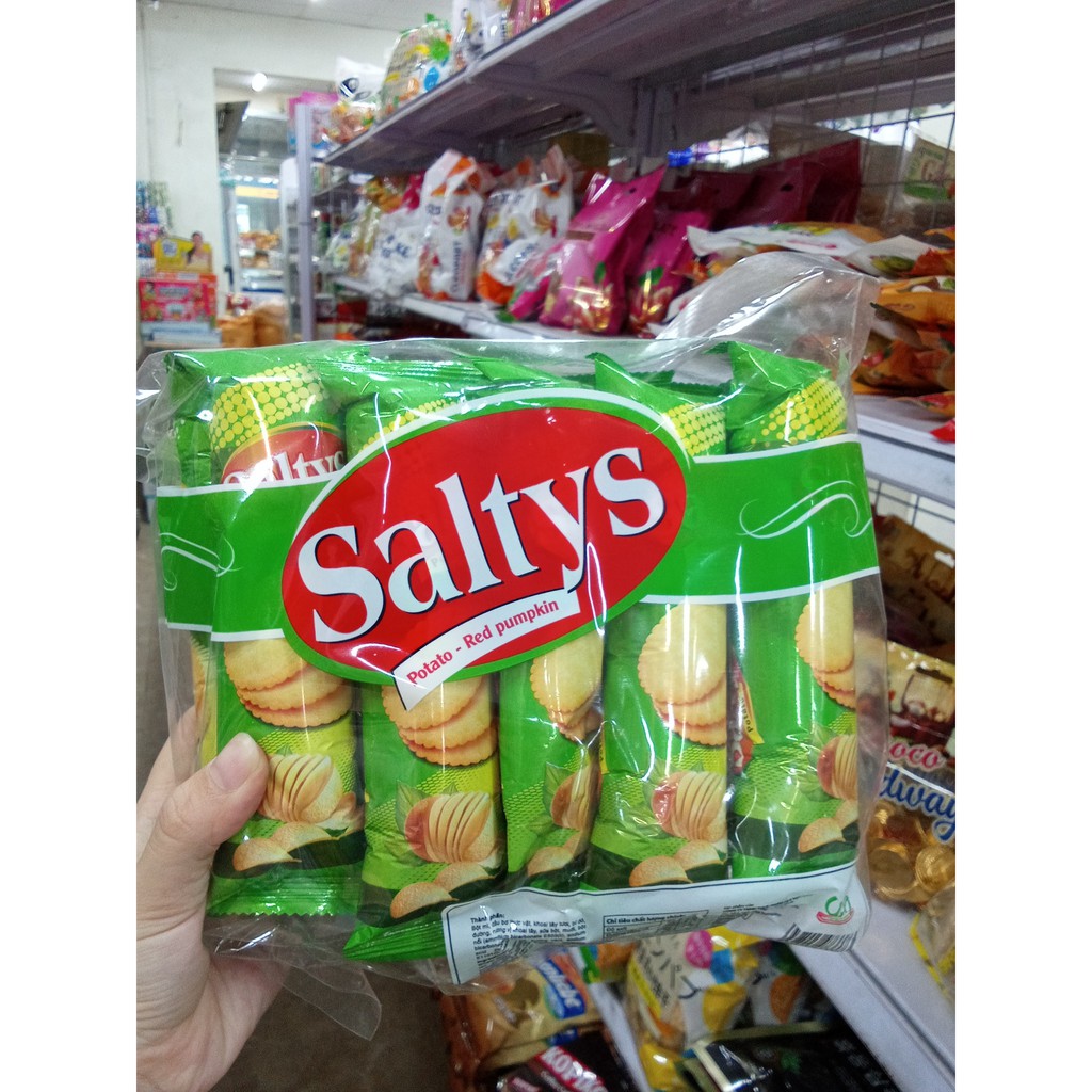 BÁNH KHOAI TÂY BÍ ĐỎ GIÒN THƠM BÉO NGẬY SALTYS 10 GÓI