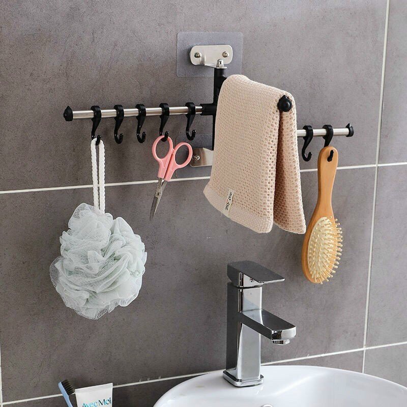 buôn sỉ Thanh treo khăn, dụng cụ nhà bếp, nhà tắm 3 nhánh dán tường (CÓ HỘP)